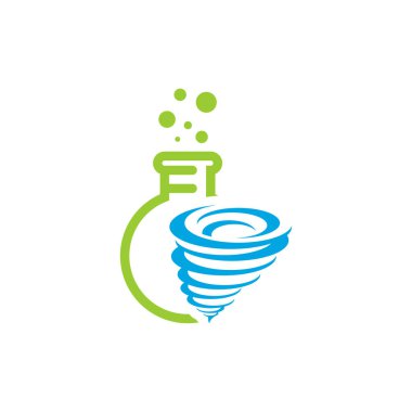 Lab Tornado logo vektör şablonu, Creative Twister logo tasarım konseptleri, simge sembolü, illüstrasyon