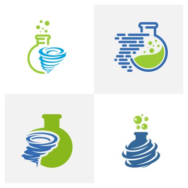 Lab Tornado logo şablonu, Creative Twister logo tasarım konseptleri, simge sembolü, illüstrasyon