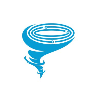 Tech Tornado logo vektör şablonu, Creative Twister logo tasarım konseptleri, simge sembolü, illüstrasyon