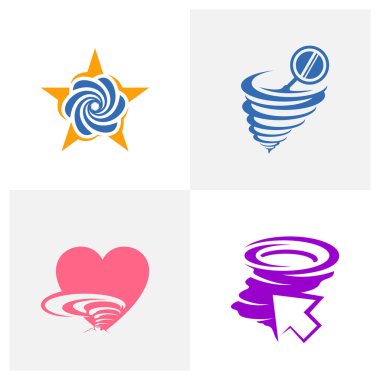 Tornado logo vektör şablonu, Creative Twister logo tasarım konseptleri, simge sembolü, illüstrasyon