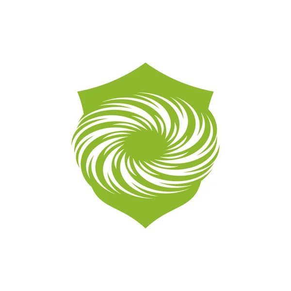 Templat Logo Shield Tornado Konsep Desain Logo Creative Twister Simbol - Stok Vektor