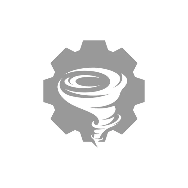Gear Λογότυπο Tornado Πρότυπο Διάνυσμα Creative Twister Έννοιες Σχεδιασμό Λογότυπο — Διανυσματικό Αρχείο