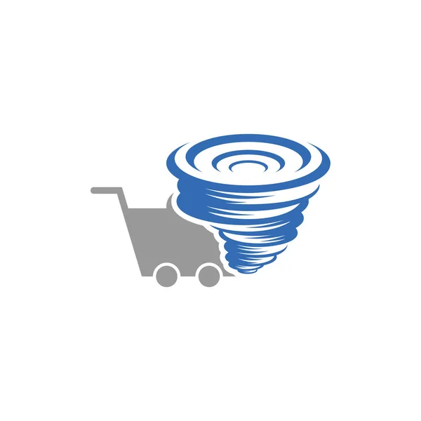 Shop Tornado Logo Vektorvorlage Creative Twister Logo Designkonzepte Symbolsymbol Illustration — Stockvektor