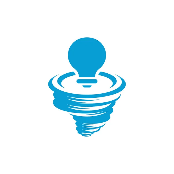Шаблон Вектора Логотипа Bulb Tornado Концепция Логотипа Creative Twister Иконка — стоковый вектор