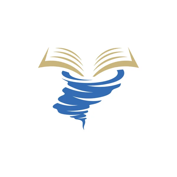 Βιβλίο Tornado Λογότυπο Διάνυσμα Πρότυπο Creative Twister Έννοιες Σχεδιασμό Λογότυπο — Διανυσματικό Αρχείο