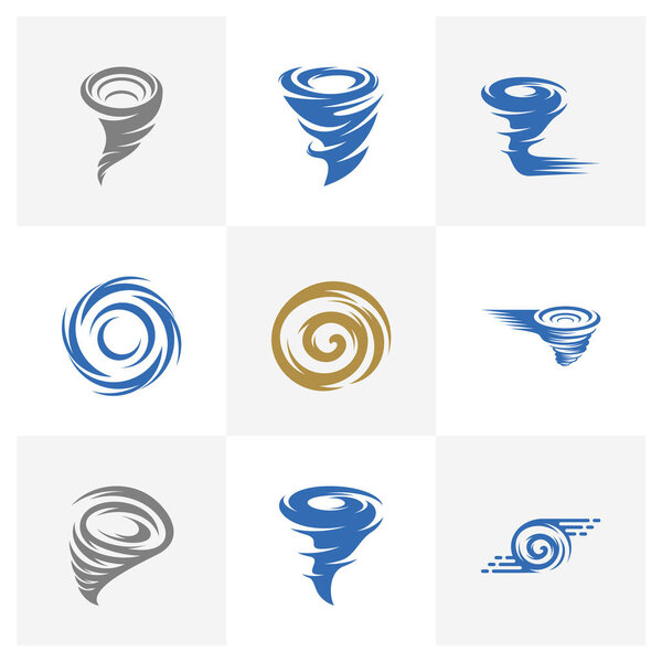Set of Tornado logo vector template, Creative Twister logo design concepts, icon symbol, Illustration