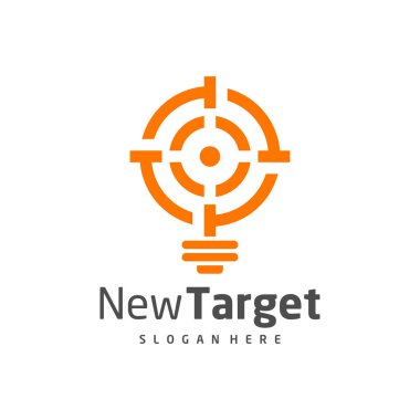 Ampul Hedefi logo vektör şablonu, Yaratıcı Hedef logo tasarım kavramları, simge sembolü, illüstrasyon