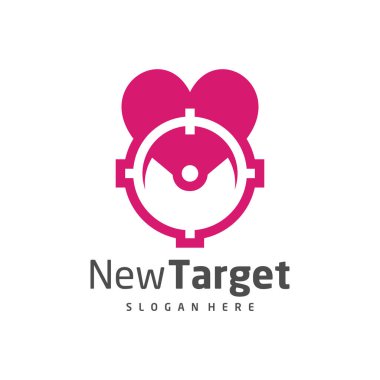 Love Target logo vektör şablonu, Creative Target logo tasarım kavramları, simge sembolü, illüstrasyon