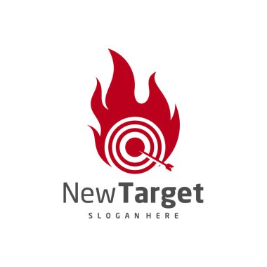 Ateş Hedefi logo şablonu, Yaratıcı Hedef logo tasarım kavramları, simge sembolü, illüstrasyon