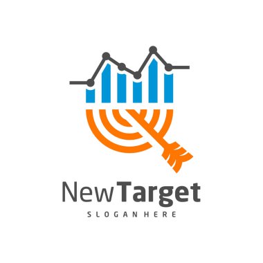 İstatistikler hedef logo vektör şablonu, Yaratıcı Hedef logo tasarım kavramları, simge sembolü, illüstrasyon
