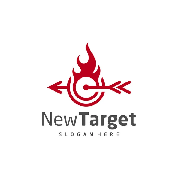 Fire Target Logo Vector Template Creative Target Logo Design Concepts — Stock Vector