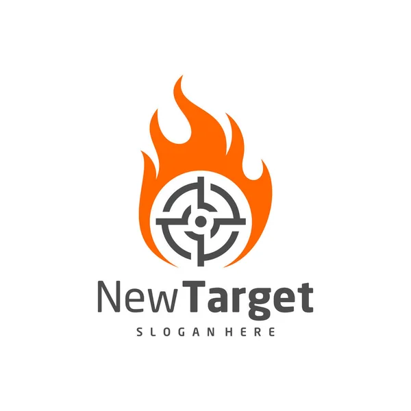 Plantilla Vector Logotipo Fire Target Conceptos Diseño Logotipo Creative Target — Archivo Imágenes Vectoriales