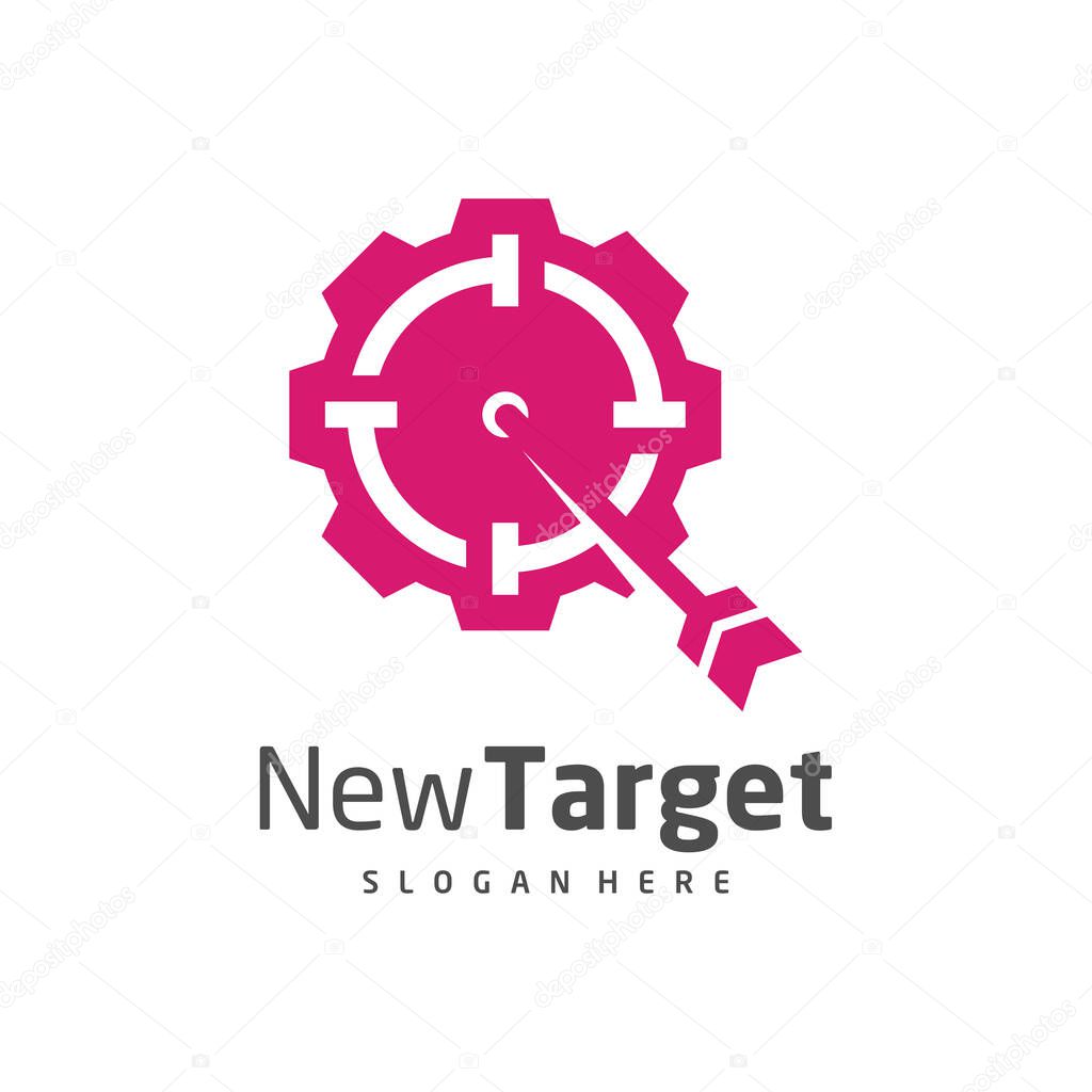 Gear Target logo vector template, Creative Target logo design concepts, Icon symbol, illustration