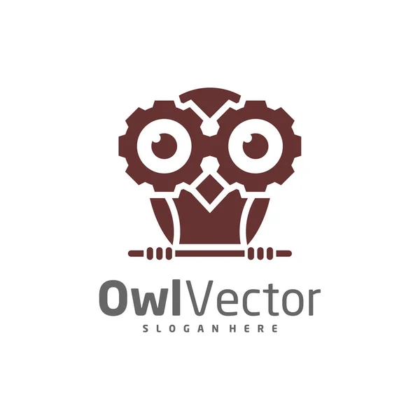 Owl Gear Logo Vector Template Creative Owl Logo Design Concepts — Stock Vector