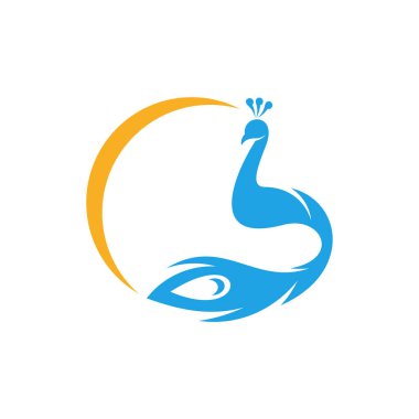 Tavuskuşu logo vektör şablonu, Yaratıcı Tavuskuşu logo tasarımı konseptleri, illüstrasyon