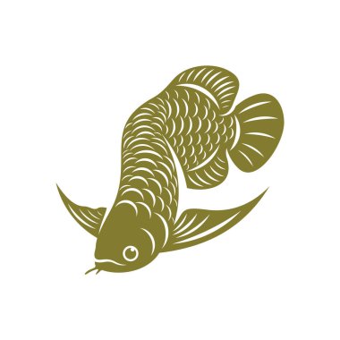 Arowana balık logo şablonu, Yaratıcı Arowana balık logosu tasarım konseptleri, simge sembolü, illüstrasyon