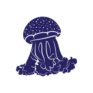 Denizanası tasarım vektör çizimi, Yaratıcı Denizanası logo tasarımı şablon, simge sembolleri