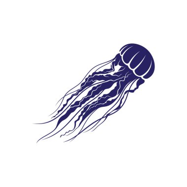 Denizanası tasarım vektör çizimi, Yaratıcı Denizanası logo tasarımı şablon, simge sembolleri