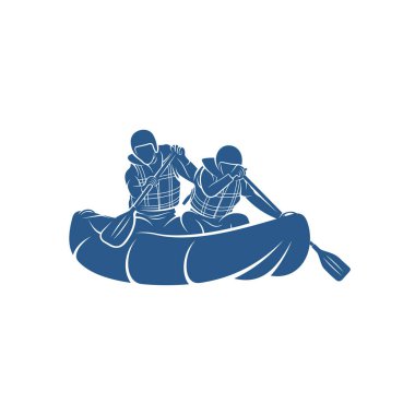 Rafting tasarım vektör illüstrasyonu, Yaratıcı Rafting logo tasarımı şablon, simge sembolleri