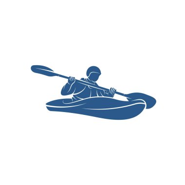Rafting tasarım vektör illüstrasyonu, Yaratıcı Rafting logo tasarımı şablon, simge sembolleri