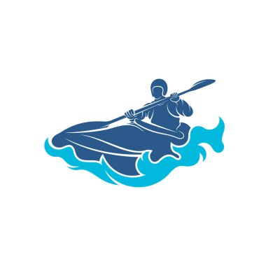 Rafting tasarım vektör illüstrasyonu, Yaratıcı Rafting logo tasarımı şablon, simge sembolleri