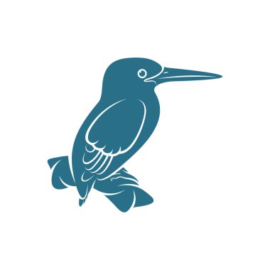 Kingfisher Bird tasarım vektör çizimi, Creative Kingfisher Bird logo tasarımı şablon, simge sembolleri