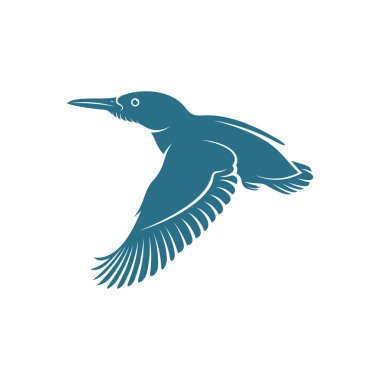 Kingfisher Bird tasarım vektör çizimi, Creative Kingfisher Bird logo tasarımı şablon, simge sembolleri