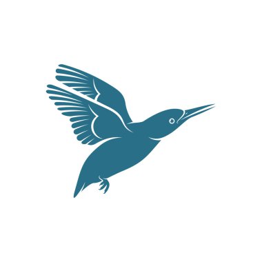 Kingfisher Bird tasarım vektör çizimi, Creative Kingfisher Bird logo tasarımı şablon, simge sembolleri