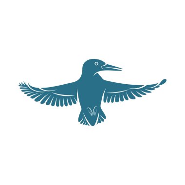 Kingfisher Bird tasarım vektör çizimi, Creative Kingfisher Bird logo tasarımı şablon, simge sembolleri