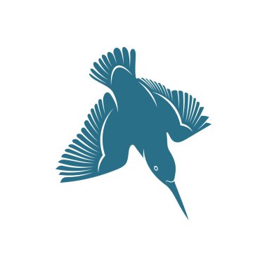 Kingfisher Bird tasarım vektör çizimi, Creative Kingfisher Bird logo tasarımı şablon, simge sembolleri