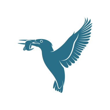 Kingfisher Bird tasarım vektör çizimi, Creative Kingfisher Bird logo tasarımı şablon, simge sembolleri