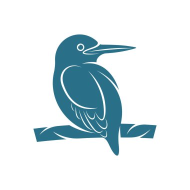 Kingfisher Bird tasarım vektör çizimi, Creative Kingfisher Bird logo tasarımı şablon, simge sembolleri