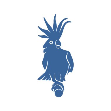 Kakadu Kuş tasarım vektör çizimi, Yaratıcı Papağan Kuş logosu tasarımı şablon, simge sembolleri