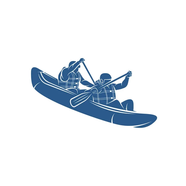 Rafting Tasarım Vektör Illüstrasyonu Yaratıcı Rafting Logo Tasarımı Şablon Simge — Stok Vektör