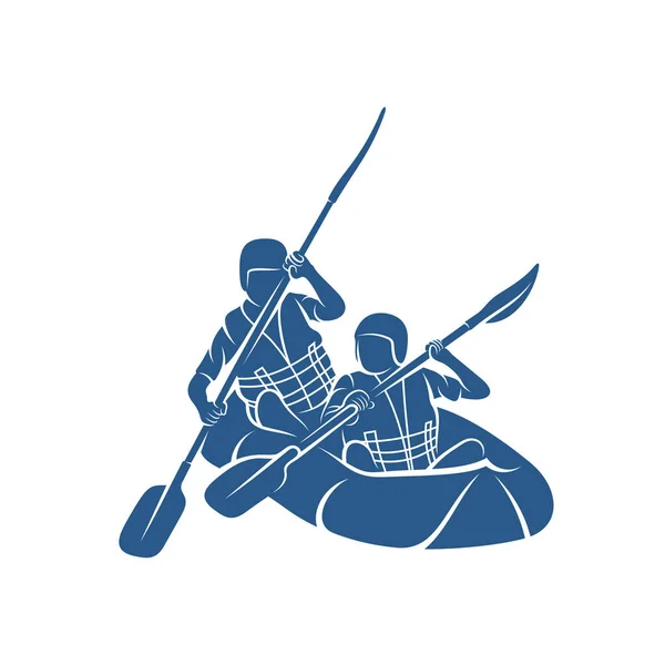 Rafting Tasarım Vektör Illüstrasyonu Yaratıcı Rafting Logo Tasarımı Şablon Simge — Stok Vektör