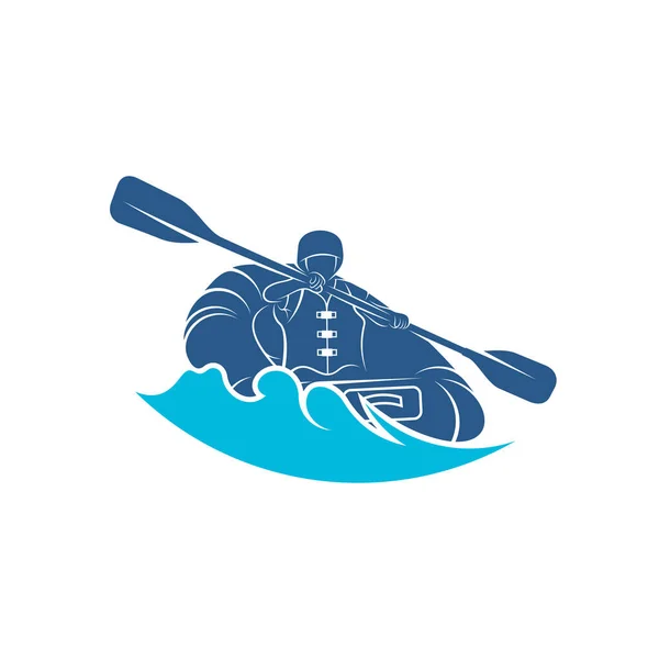 Rafting Tasarım Vektör Illüstrasyonu Yaratıcı Rafting Logo Tasarımı Şablon Simge — Stok Vektör