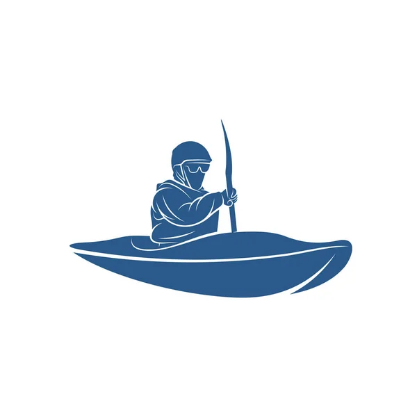 Rafting Tasarım Vektör Illüstrasyonu Yaratıcı Rafting Logo Tasarımı Şablon Simge — Stok Vektör