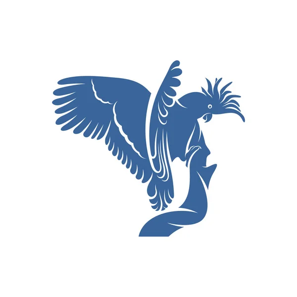 Cockatoo Bird Design Vector Illustration Creative Papagaio Bird Logotipo Design — Vetor de Stock