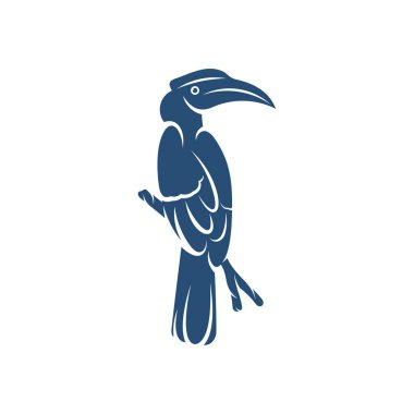 Rangkong Kuş tasarım vektör çizimi, Creative Rangkong Kuş logo tasarımı şablon, simge sembolleri