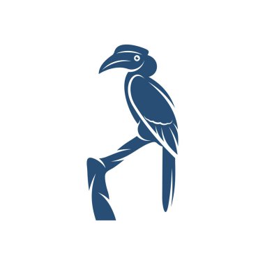 Rangkong Kuş tasarım vektör çizimi, Creative Rangkong Kuş logo tasarımı şablon, simge sembolleri