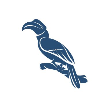 Rangkong Kuş tasarım vektör çizimi, Creative Rangkong Kuş logo tasarımı şablon, simge sembolleri
