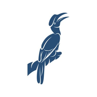 Rangkong Kuş tasarım vektör çizimi, Creative Rangkong Kuş logo tasarımı şablon, simge sembolleri