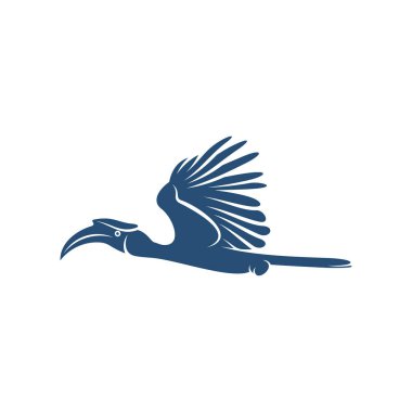 Rangkong Kuş tasarım vektör çizimi, Creative Rangkong Kuş logo tasarımı şablon, simge sembolleri