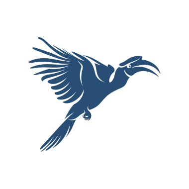 Rangkong Kuş tasarım vektör çizimi, Creative Rangkong Kuş logo tasarımı şablon, simge sembolleri