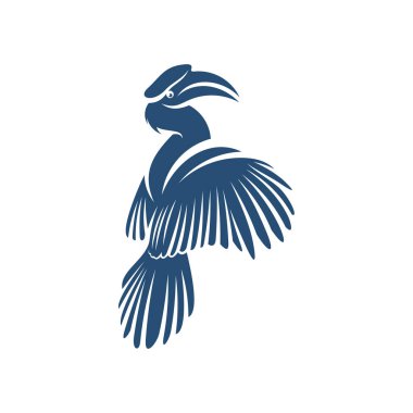 Rangkong Kuş tasarım vektör çizimi, Creative Rangkong Kuş logo tasarımı şablon, simge sembolleri