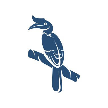 Rangkong Kuş tasarım vektör çizimi, Creative Rangkong Kuş logo tasarımı şablon, simge sembolleri