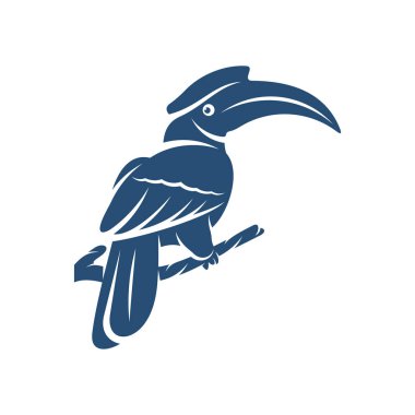 Rangkong Kuş tasarım vektör çizimi, Creative Rangkong Kuş logo tasarımı şablon, simge sembolleri
