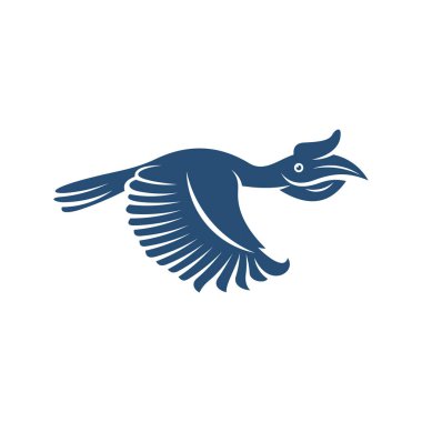 Rangkong Kuş tasarım vektör çizimi, Creative Rangkong Kuş logo tasarımı şablon, simge sembolleri