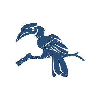 Rangkong Kuş tasarım vektör çizimi, Creative Rangkong Kuş logo tasarımı şablon, simge sembolleri