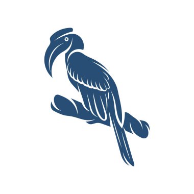 Rangkong Kuş tasarım vektör çizimi, Creative Rangkong Kuş logo tasarımı şablon, simge sembolleri